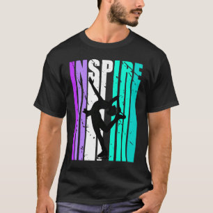 Girls Purple Inspire Ice Skating Birthday Motivati T-Shirt