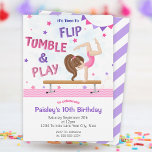 Girls Purple Tumbling Gymnastics Birthday Party Invitation<br><div class="desc">Girls Purple Tumbling Gymnastics Birthday Party Invitation. Our Girls Gymnastics Birthday Invitation Template will invite your guests to flip, tumble & play at your girls gymnastics party! Just personalize and add your party info today to get a start on all of your birthday party ideas! See more party theme ideas...</div>