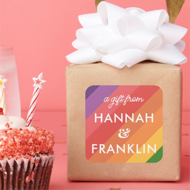 Girls Rainbow Birthday Gift Stickers (Party)