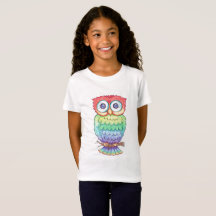 Girls Rainbow Owl T-shirt