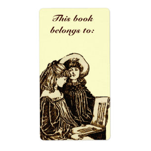 Girls Reading Bookplate