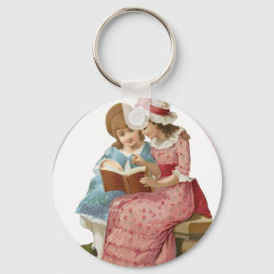 Girls Reading Keychain