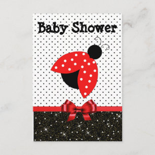 Girl's RedLadybug Baby Shower Invitation