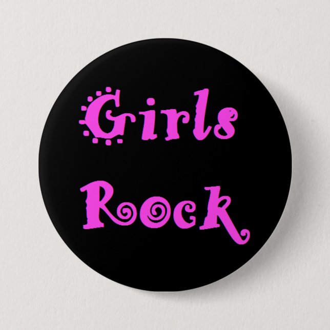 Girls Rock 3 Inch Round Button (Front)