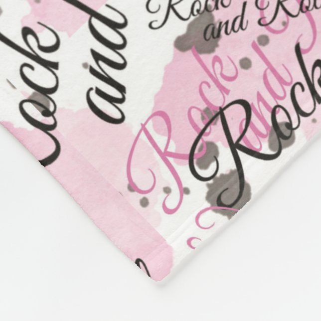 Girls rock and roll fleece blanket (Corner)