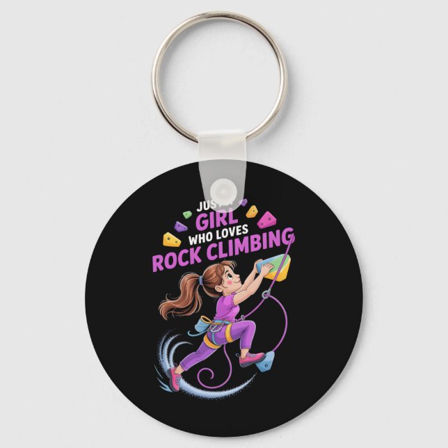 Girls Rock Climbing _3  Keychain (Front)