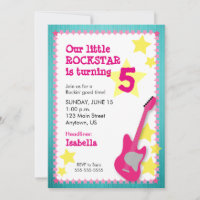 Girl's Rockstar Birthday with Pink Guitar