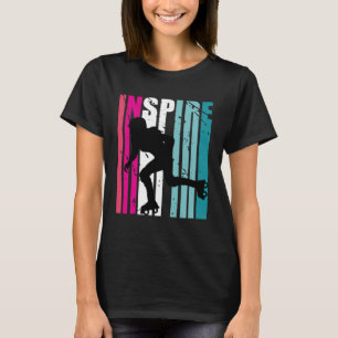 Girls Roller Skating Inspire Coach Retro Colourful T-Shirt