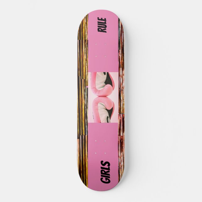 "Girls Rule", 8 1/4" Skateboard Deck (Front)
