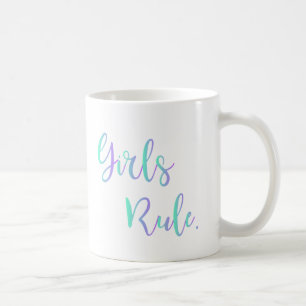 Girls Rule. Inspirational Typography Cool Coffee Mug