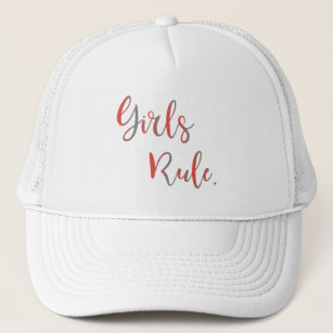 Girls Rule Inspirational Typography Cool Trucker Hat