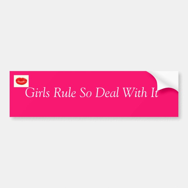 Girls Rule So Deal With It Bumper Sticker (Front)