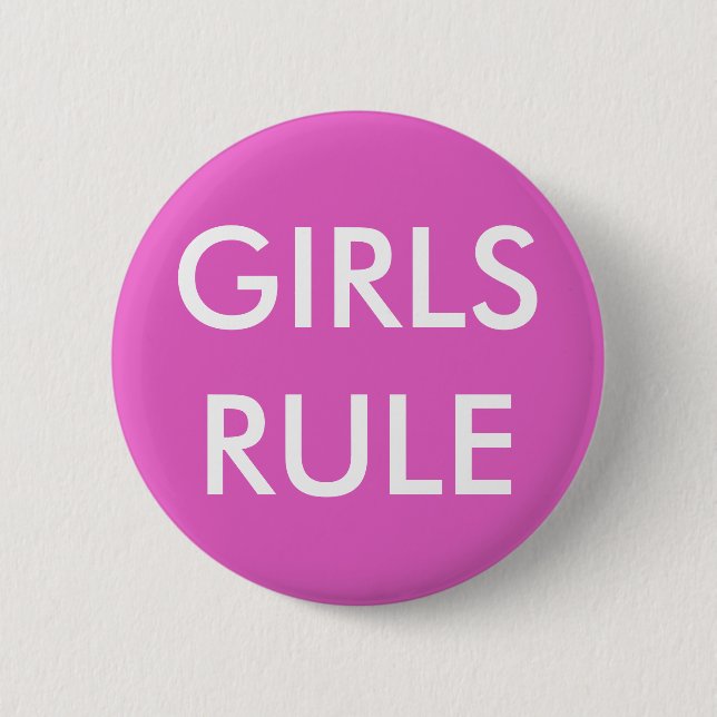 GIRLS RULE Standard Round Button (Front)