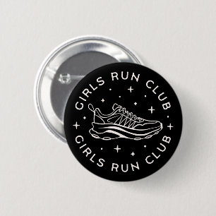 Girls run running club squad group 2 inch round button