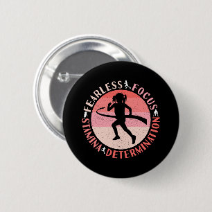 Girls Running Mindset - Focus Fearless Runner 2 Inch Round Button