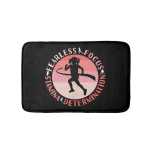 Girls Running Mindset - Focus Fearless Runner Bath Mat