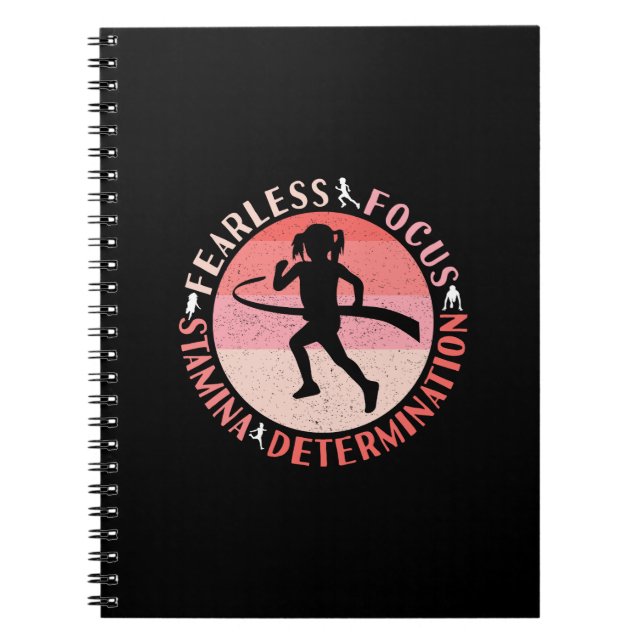 Girls Running Mindset - Focus Fearless Runner Notebook (Front)