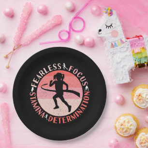Girls Running Mindset - Focus Fearless Runner Paper Plate
