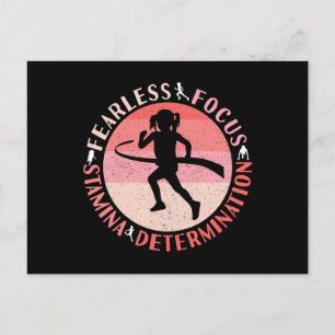 Girls Running Mindset - Focus Fearless Runner Postcard