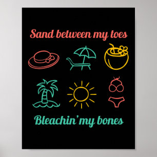 Girls Sand Between My Toes Souvenir Beach Vacation Poster