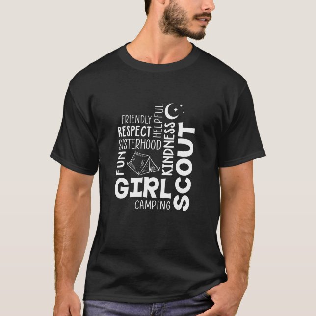 Girls Scout Camping Adventure Scout Troop Cookie D T-Shirt (Front)