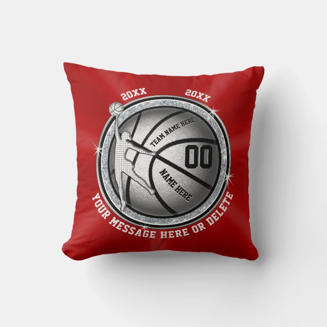 Girls Senior Night Gifts for Basketball, Custom Throw Pillow (Front)