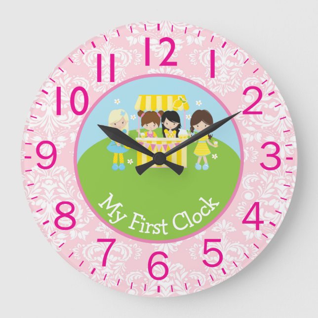 Girls Serving Refreshments My First Large Clock (Front)