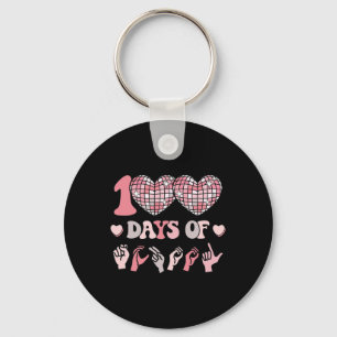 Girls Sign Language 100th Day Of School Outfit Asl Keychain