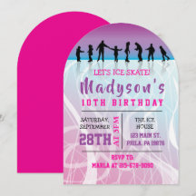 Girls Skate ICE SKATING birthday Party Invitation