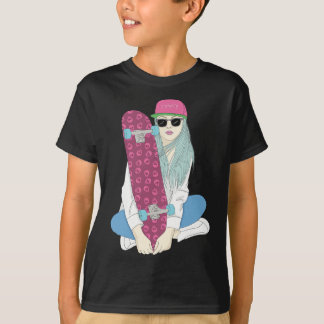 Girls Skate Skateboard Skateboarding Do A Kickflip T-Shirt