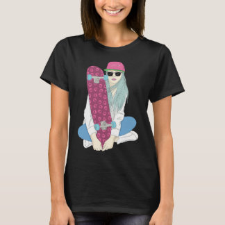Girls Skate Skateboard Skateboarding Do A Kickflip T-Shirt