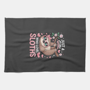 Girls Sloth T-Shirt Kitchen Towel