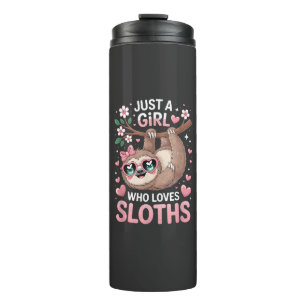 Girls Sloth T-Shirt Thermal Tumbler