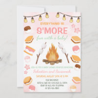 Girls S'more Fun Campfire Smores Baby Shower
