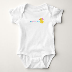 Girls So Ducking Cute White Rubber Duck Kids Baby Bodysuit