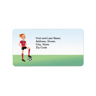 Girl's Soccer Address Label