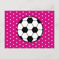 Girl's Soccer Birthday Postcard Invitation - Pink