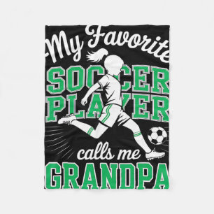 Girls Soccer Favourite Soccer Player Calls Me Gran Fleece Blanket