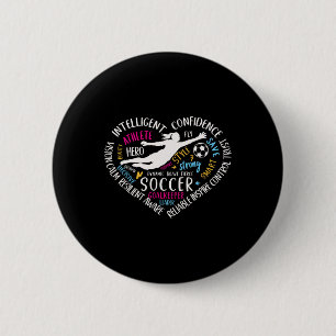 Girls Soccer Goalkeeper Heart Love For Goalie Teen 2 Inch Round Button
