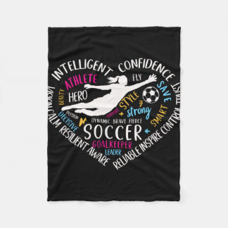 Girls Soccer Goalkeeper Heart Love For Goalie Teen Fleece Blanket