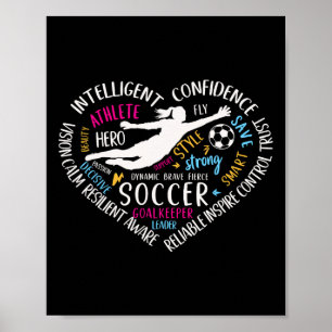 Girls Soccer Goalkeeper Heart Love For Goalie Teen Poster
