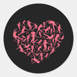 Girls Soccer Heart - Women Players Classic Round Sticker