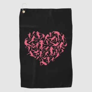 Girls Soccer Heart - Women Players Golf Towel