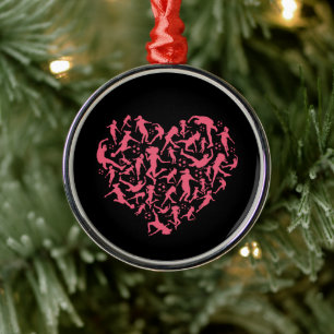 Girls Soccer Heart - Women Players Metal Ornament