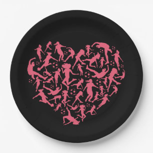 Girls Soccer Heart - Women Players Paper Plate