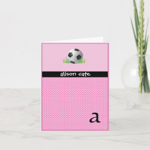 Girls Soccer Note Card