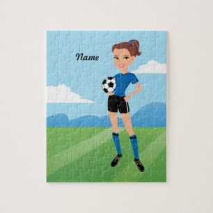 Girl's Soccer Player Personalized Jigsaw Puzzle