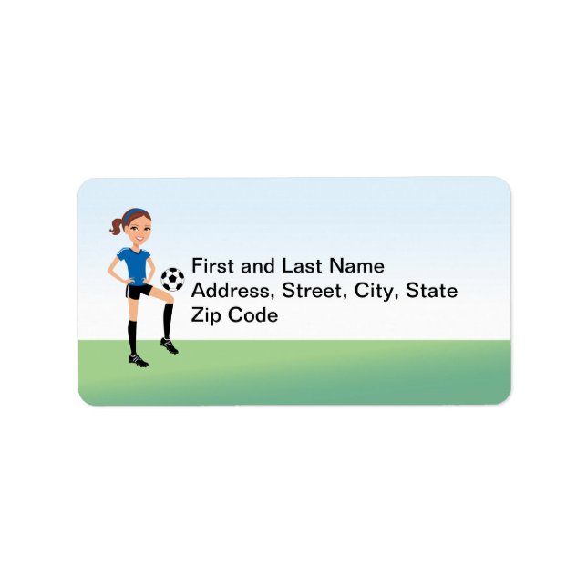Girl's Soccer Player Personalized Label (Front)