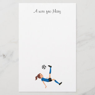 Girl's Soccer Player Personalized Stationery