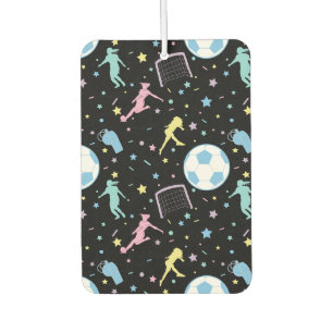 Girls Soccer Silhouettes Stars and Sparkles Air Freshener